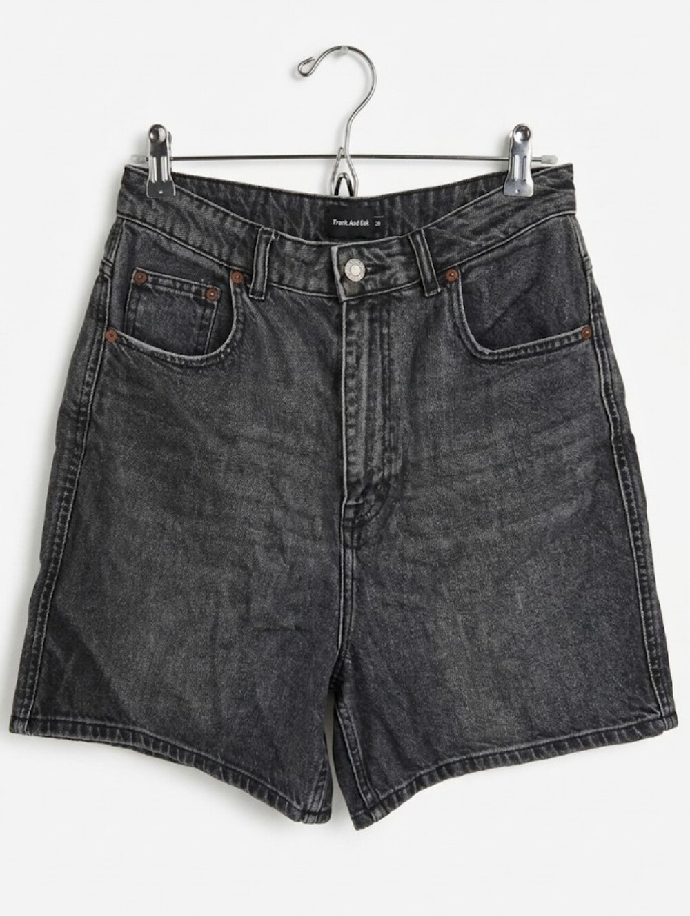 FRANK AND OAK High-Waisted 100% Cotton Black Denim Shorts - Great Condition!